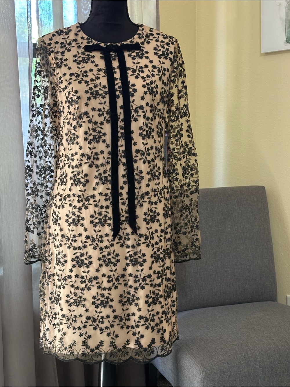 Betsey Johnson Lace Overlay Mini Dress | Coquette Goth Balletcore NWT